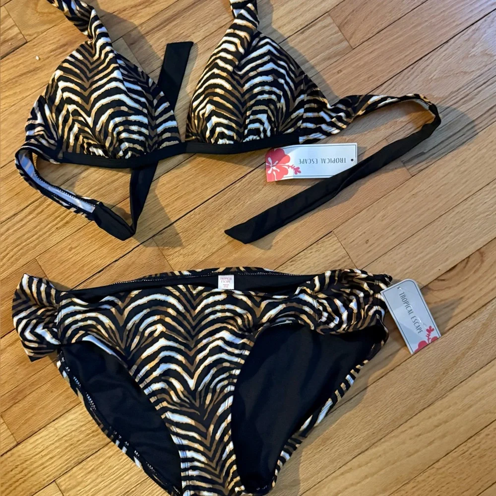 New Tropical Escape women's size 14 bikini top with bottom